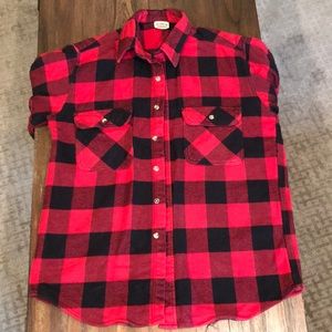 Buffalo Plaid long sleeve button down shirt.